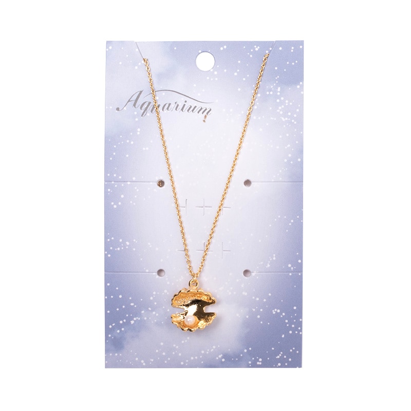 ネックレス パール立体シェル (ゴールド)