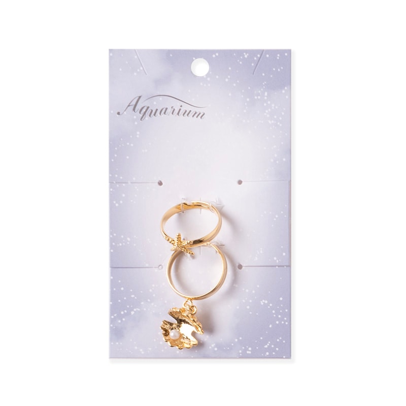 リング2個セット パールシェル (ゴールド)