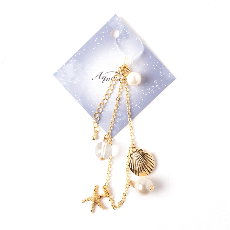 ブレスレット ヒトデとシェル (ゴールド）