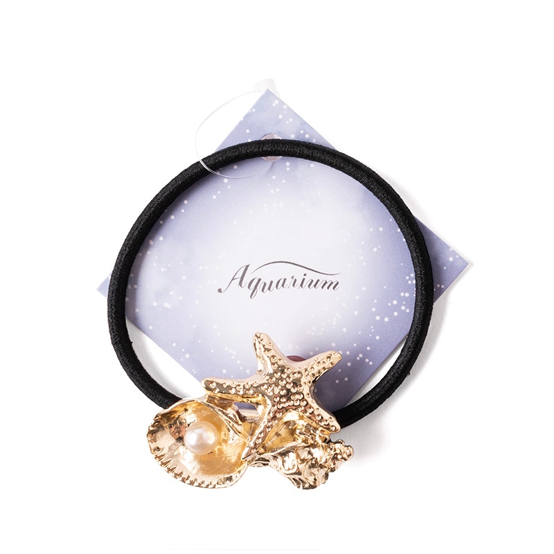 ヘアゴム ヒトデシェル (ゴールド)