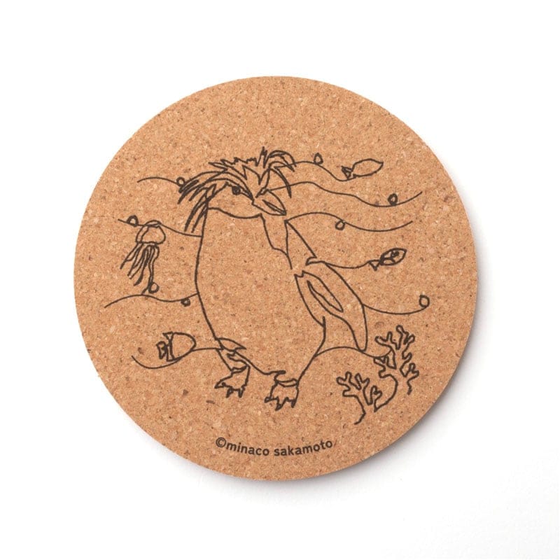 minaco sakamoto　コルクコースター（キタイワトビペンギン）