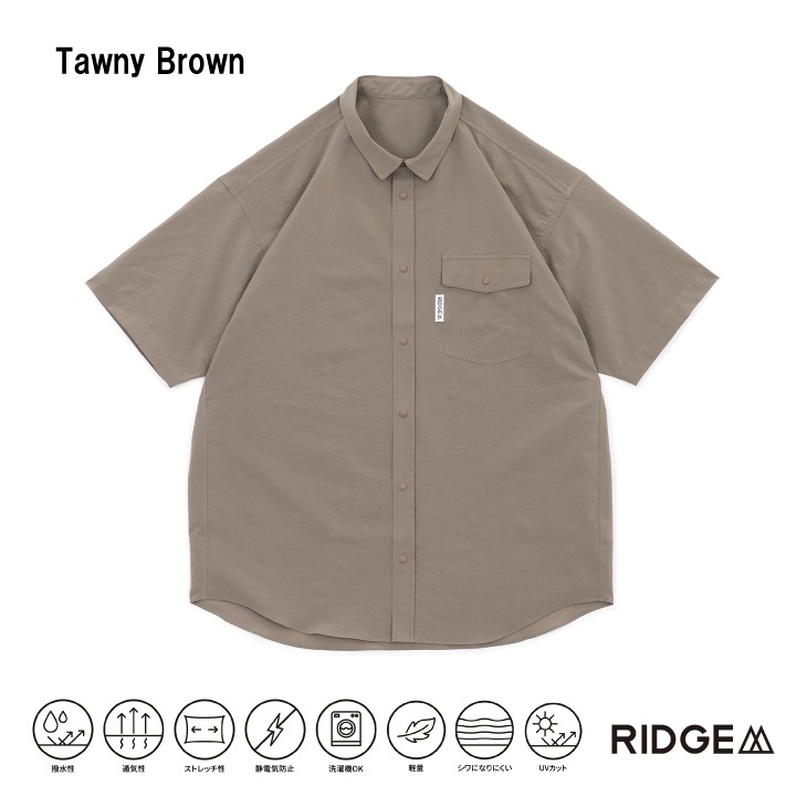 Basic Short Sleeve Shirt / Tawny Brown ベーシック半袖シャツ