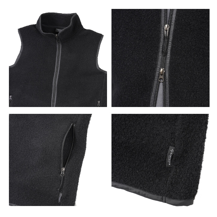WOOL BOA VEST Black ウールボアベスト ブラック ボアフリースベスト