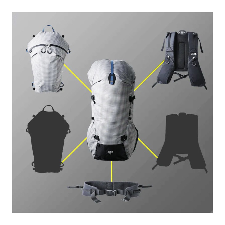 ZENN25 Gray ゼン25 グレー 容量:約25L+5L バックパック | ブランド