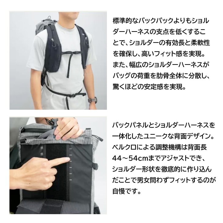 ZENN45 Gray ゼン45 グレー 容量:約40L+5L バックパック | ブランド