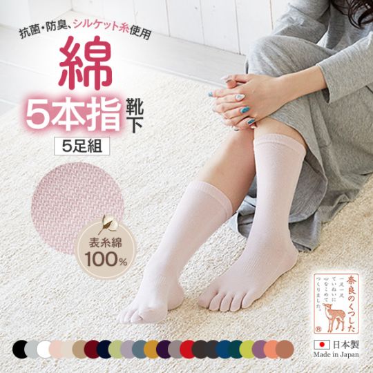 綿5本指靴下 5足組