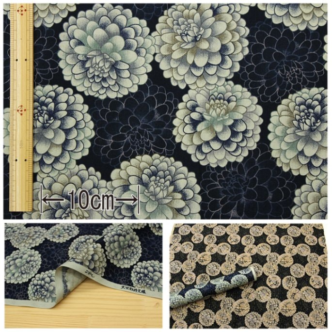 小紋 牡丹 花柄 寄せ柄紋様 縞模様 NK-1043