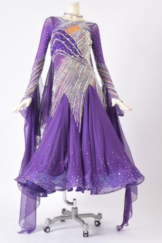 スタンダードドレス WS0488 パープルII M 社交ダンス モダン