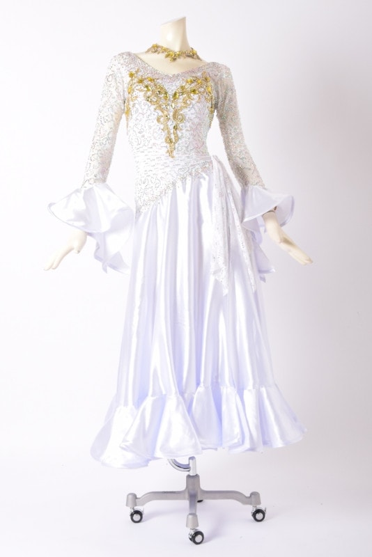 パソドレス ラテンドレス WL0065 ホワイト M 社交ダンス タカダンス