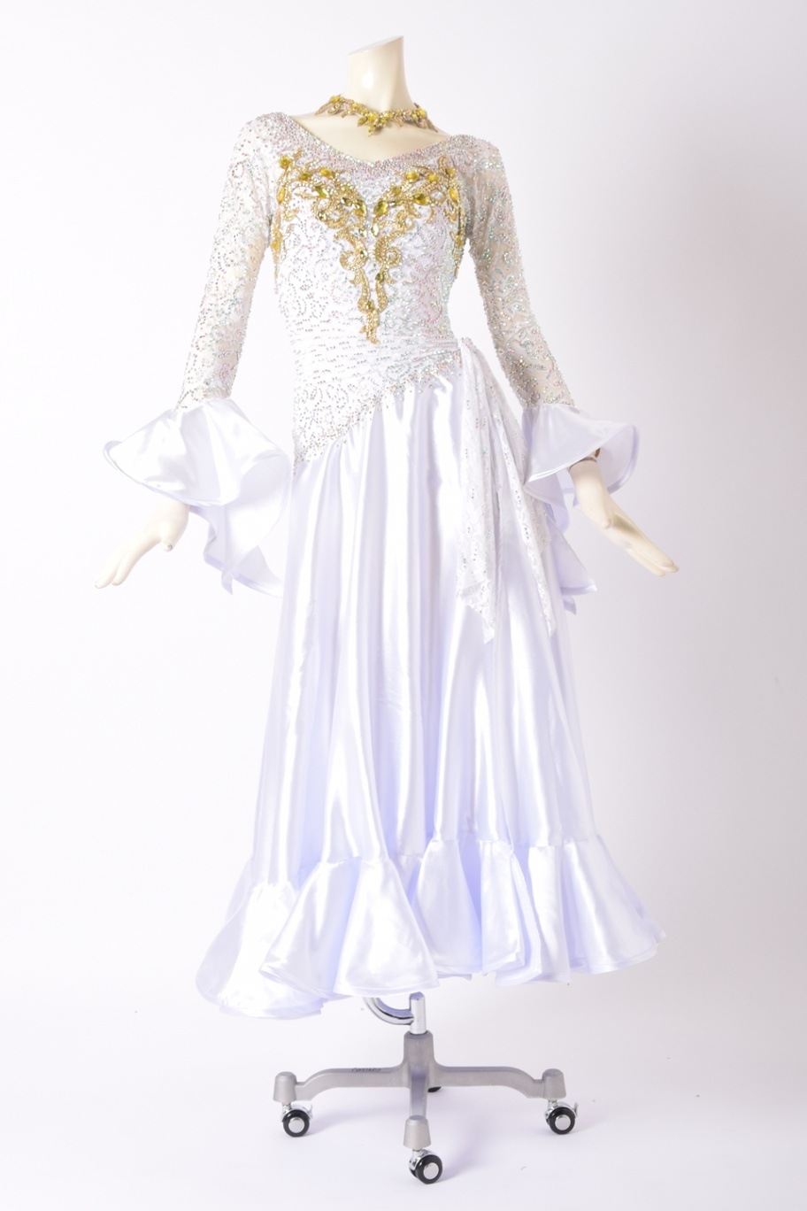 パソドレス ラテンドレス WL0065 ホワイト M 社交ダンス タカダンス