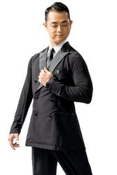 社交ダンス　男性　ジャケット　上下黒M〜L 楽天市場】メンズ社交ダンス 衣装 ラテン シャツ 男性 上着