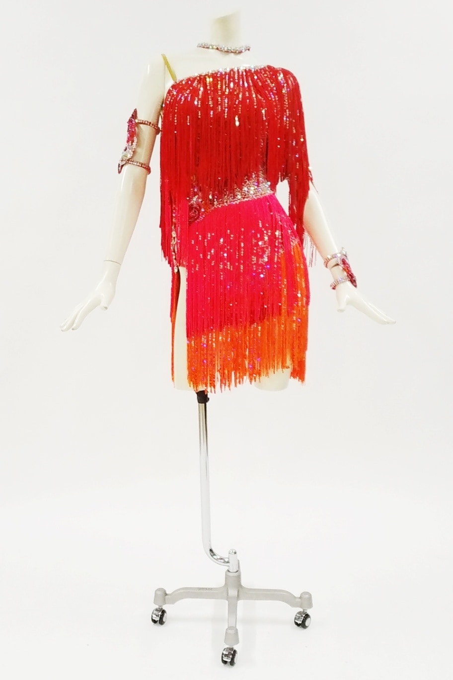 ラテンドレス赤S社交ダンス