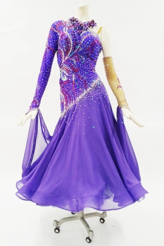 社交ダンスモダンドレス　タカダンス スタンダードドレス WS0510 レッドII M 社交ダンス モダンドレス
