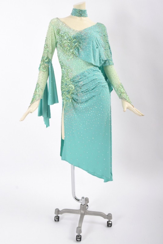 ラテンドレス WL0113D ペパーミント M 社交ダンス タカダンス | LADIES