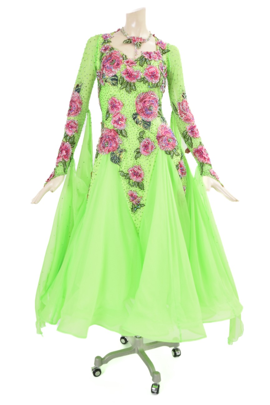 スタンダードドレス WS0614D アップル L 社交ダンス モダンドレス