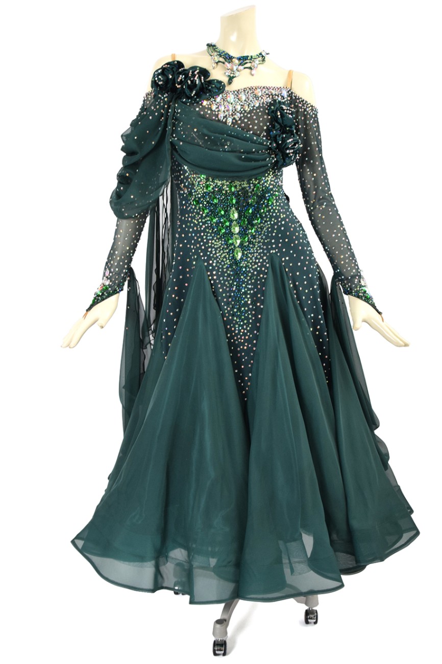 社交ダンスモダンドレス(グリーン)