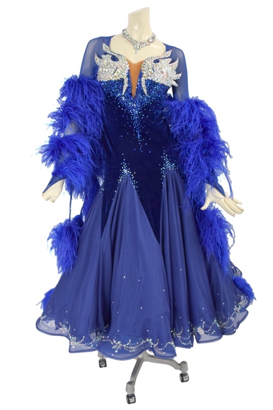 スタンダードドレス WS0664D サファイア S 社交ダンス モダンドレス