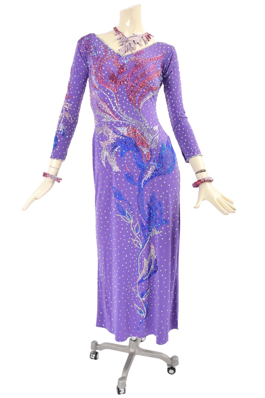 社交ダンスラテンドレスパープル