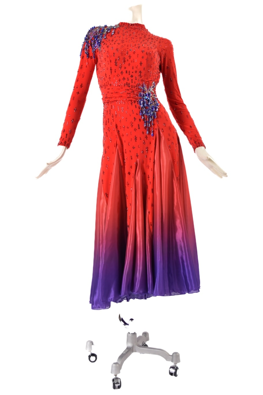 ラテンドレス パソドレス WL0131D レッド/パープル M 社交ダンス