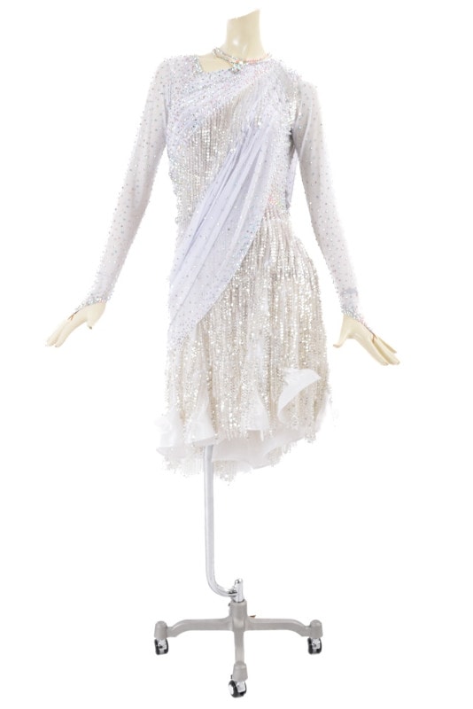 ラテンドレス WL0140D ホワイト L 社交ダンス タカダンス 社交ダンス