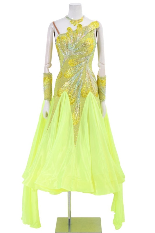 スタンダードドレス WS0694D トロピックライム S 社交ダンス モダン