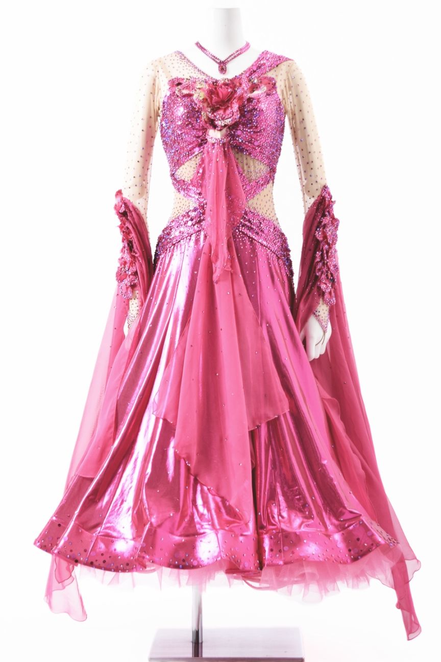 スタンダードドレス WS0673D エレクトリックピンク M 社交ダンス