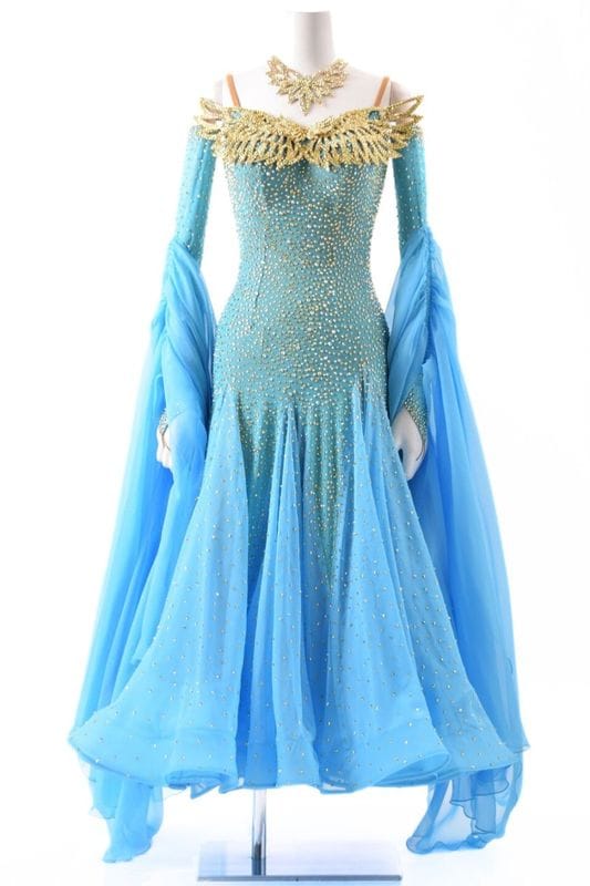 スタンダードドレス WS0714D ブルーパラダイス S 社交ダンス モダン