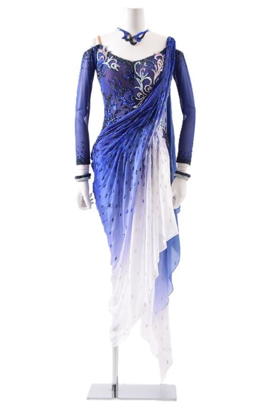 大特価！新品！ラテンドレス黒白 白黒ロングラテンドレス | SOL DECEM