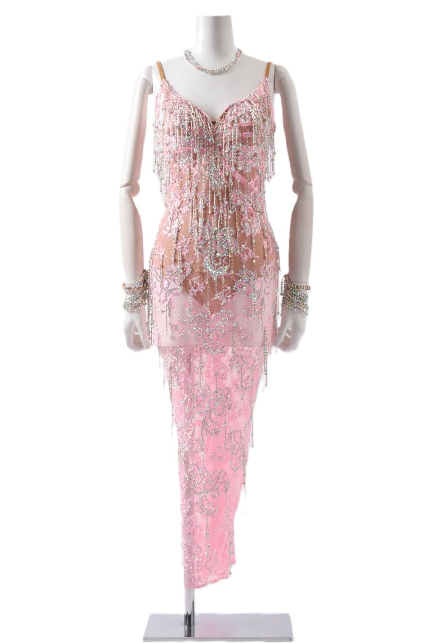 ラテンドレス WL0174D ローズピンク S 社交ダンス タカダンス | LADIES