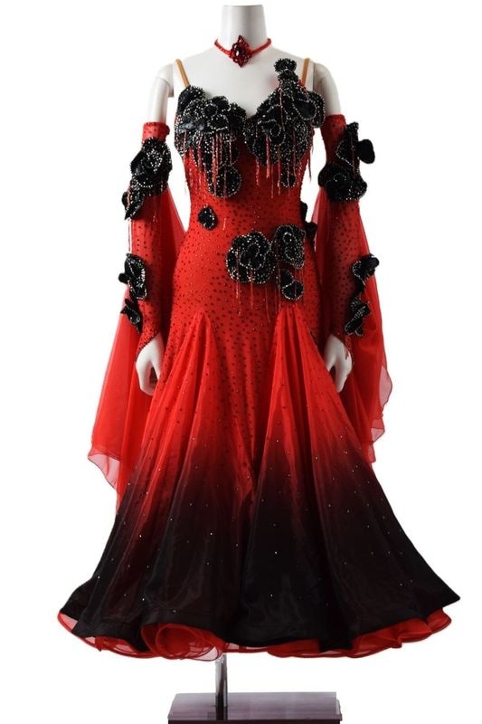 TAKA DANCE タカダンス 社交ダンス ドレス Mサイズ スタンダードドレス