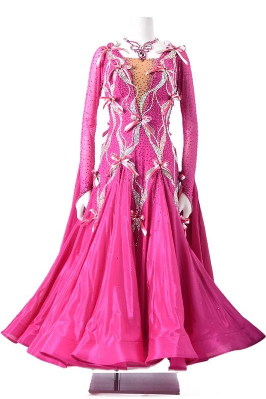 スタンダードドレス WS0716D ピンクフィズ L 社交ダンス モダンドレス