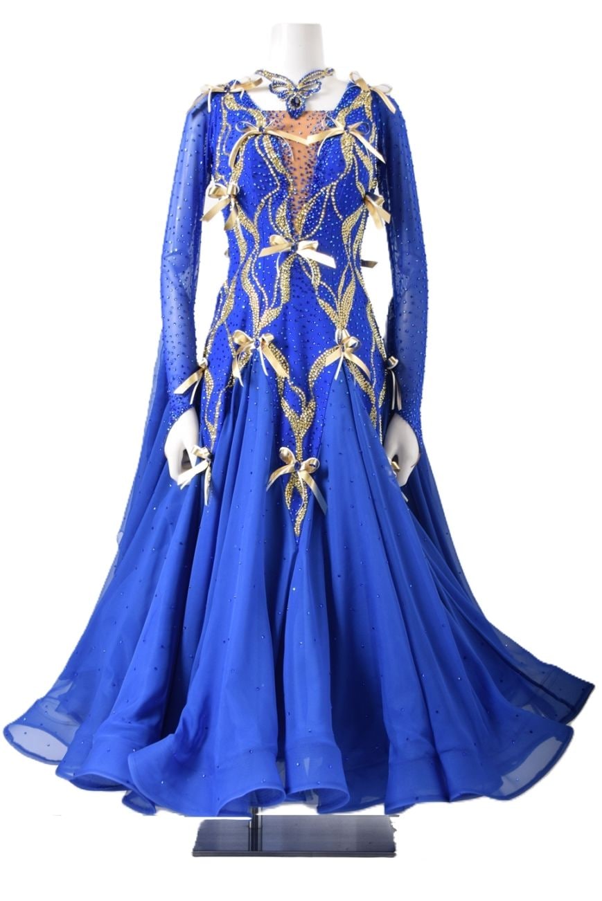 スタンダードドレス WS0716D サファイア L 社交ダンス モダンドレス