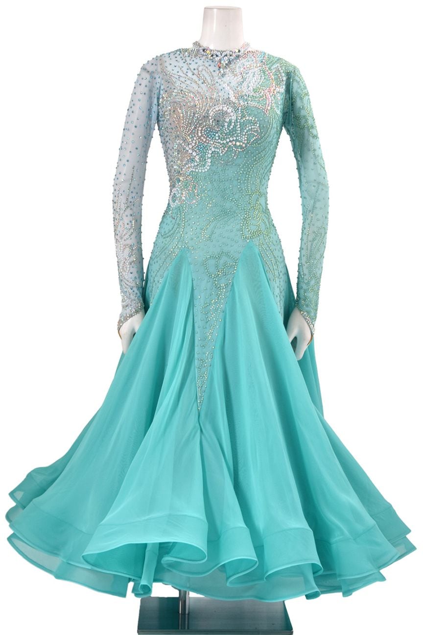 スタンダードドレス WS0733D アイスブルー/ティファニー L 社交