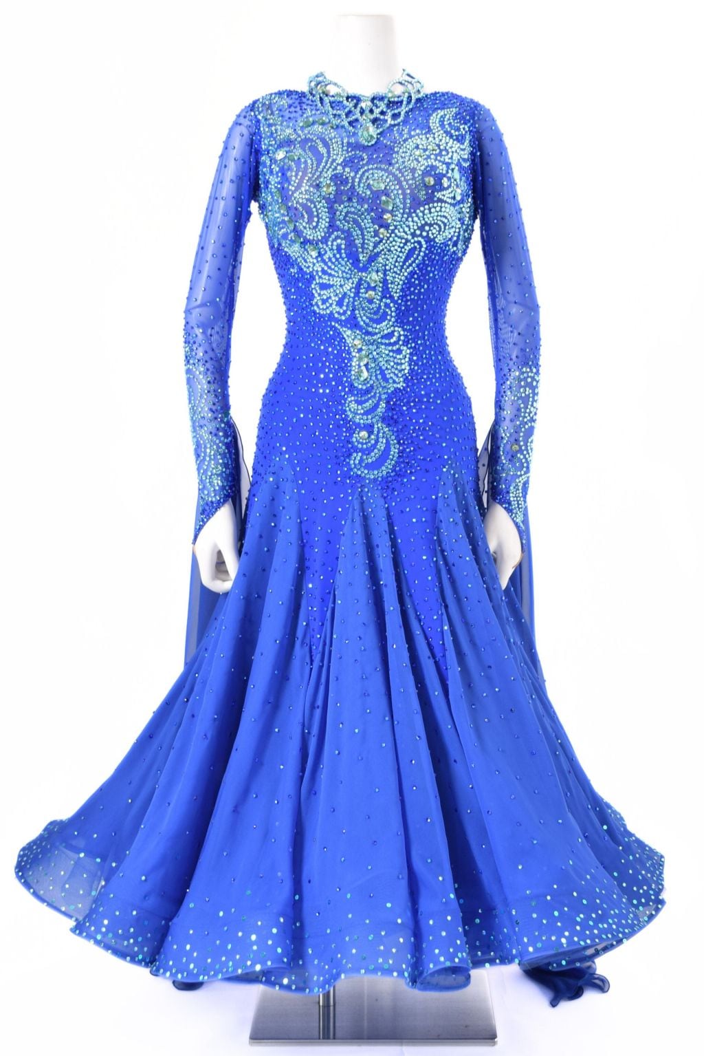 スタンダードドレス WS0737D サファイア M 社交ダンス モダンドレス