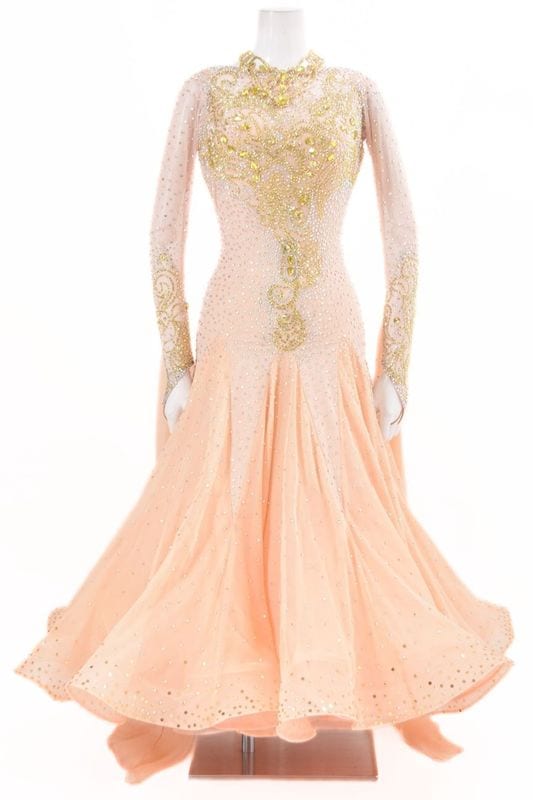 スタンダードドレス WS0737D シャンペン M 社交ダンス モダンドレス