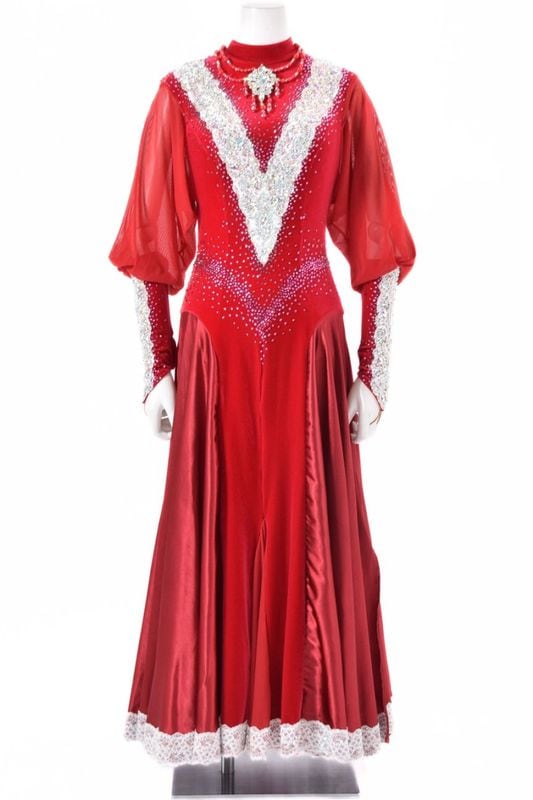 タカダンス　社交ダンスドレス　ラテン　フリンジ ラテンドレス WL0184D バーガンディ L 社交ダンス タカダンス | LADIES