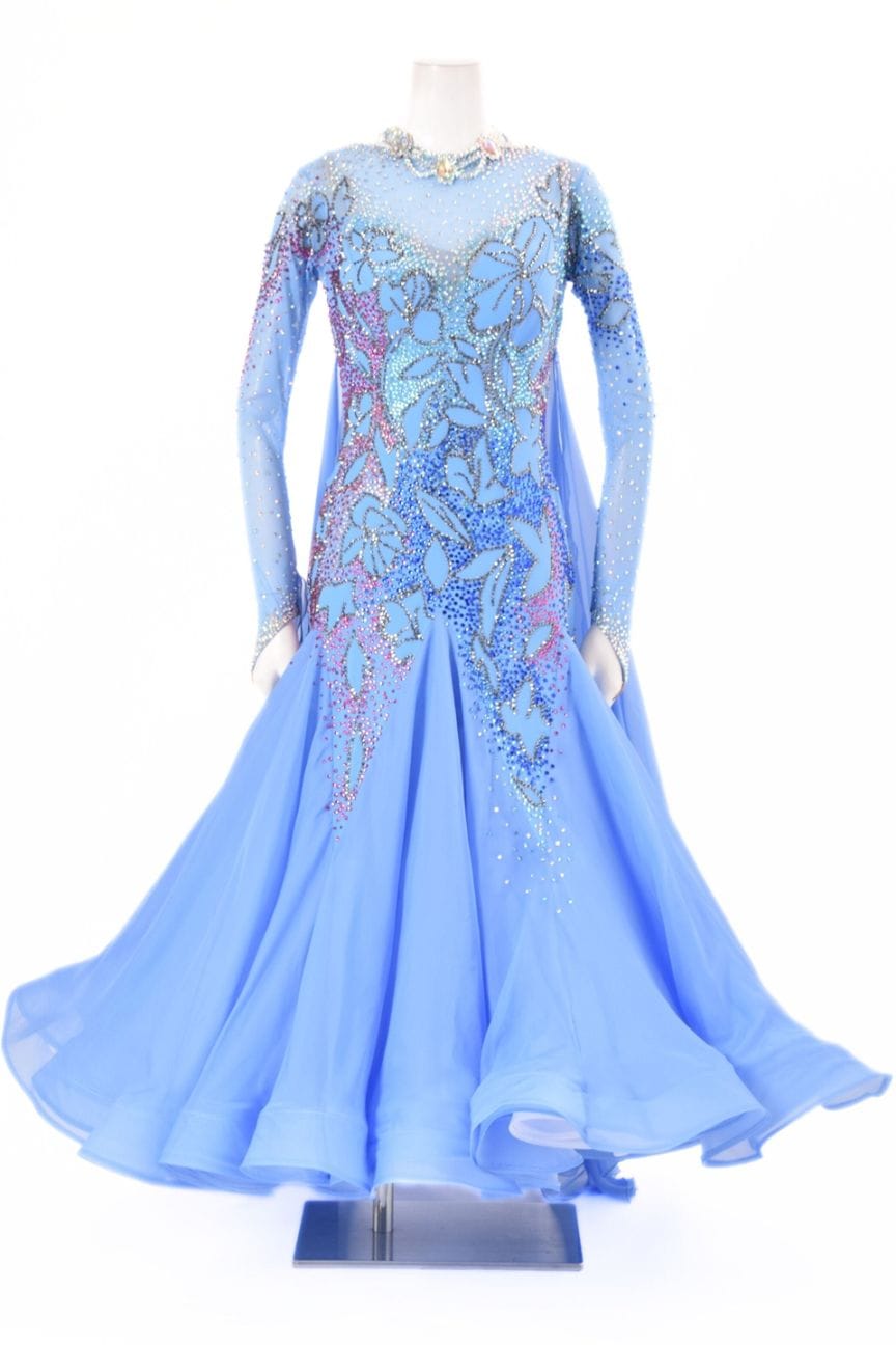 スタンダードドレス WS0681D ブルーベル M 社交ダンス モダンドレス