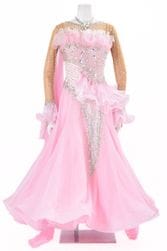 【社交ダンス】タカダンス　ピンクプリーツ　スタンダードドレス（パーティドレス） タカダンス LADIES,ドレス,スタンダード takadance.shop 社交ダンス