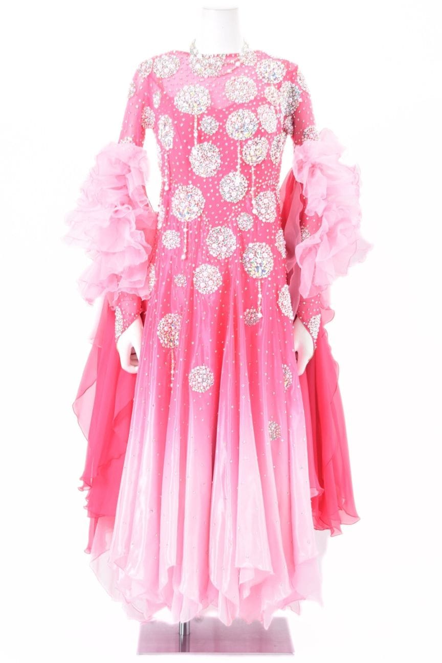 スタンダードドレス WS0728D ピンクフィズ/ベビーピンク L 社交ダンス