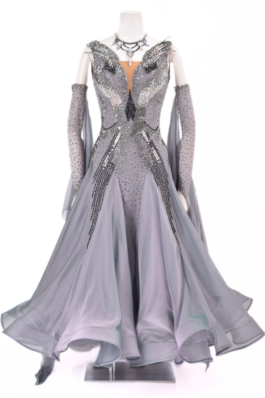 スタンダードドレス WS0745D ヘマタイト S 社交ダンス モダンドレス