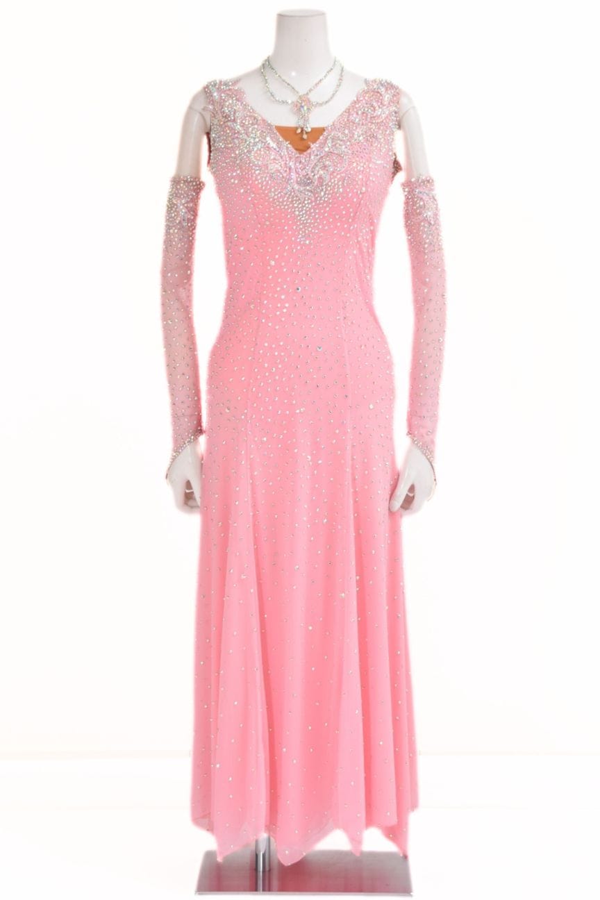 ラテンドレス WL0172D シュガーピンク M 社交ダンス タカダンス