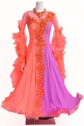 スタンダードドレス TDF-WS24046 シュガーピンク M 社交ダンス