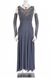 ラテンドレス TDF-WL22535 ブルーパラダイス M 社交ダンス タカダンス