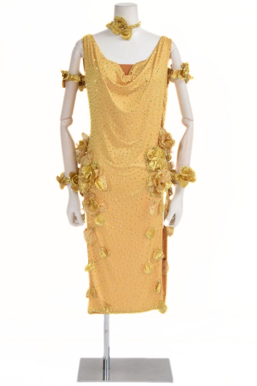 ラテンドレス WL0158D ゴールド S 社交ダンス タカダンス | LADIES