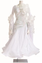 スタンダードドレス WS0682D サーモン M 社交ダンス モダンドレス