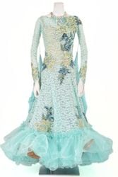 ラテンドレス WL0167D ターコイズ M 社交ダンス タカダンス | LADIES