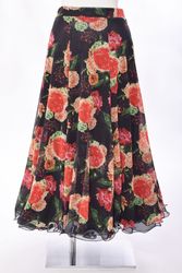 社交ダンス　タカダンスの花柄ロングフレアスカート タカダンス LADIES,スカート,ロング takadance.shop 社交ダンス 衣装
