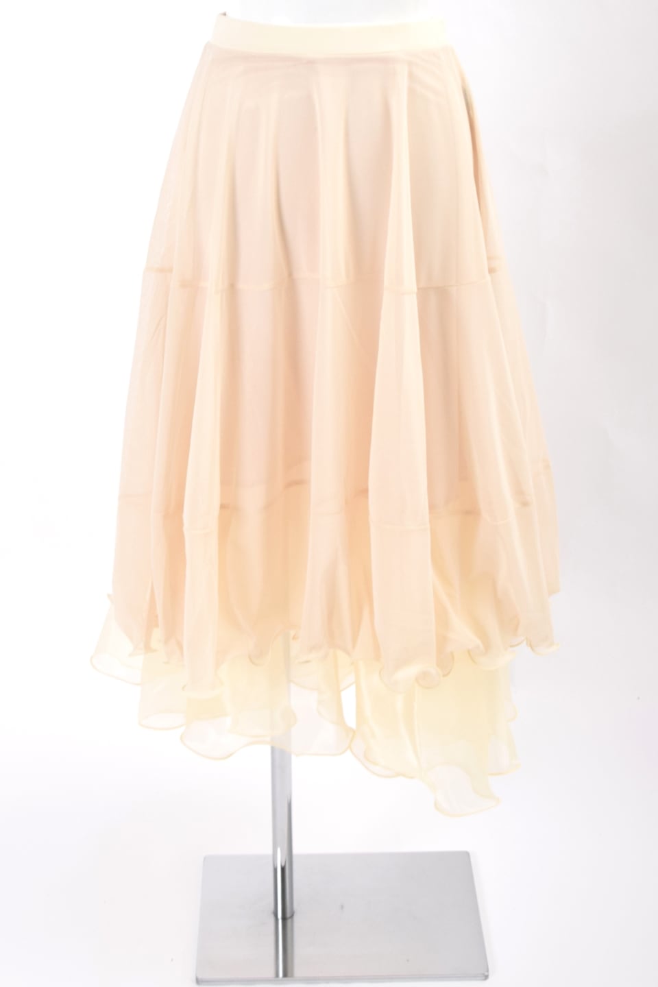 No.3909 美品 L ネイビー系 花柄メッシュ スカート☆社交ダンス