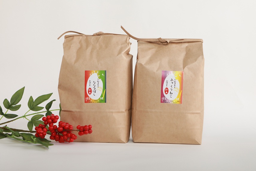 【送料無料】2種セット<2021新米ギフト>北海道産「ふっくりんこ・ななつぼし」 2.0kg 化粧箱付