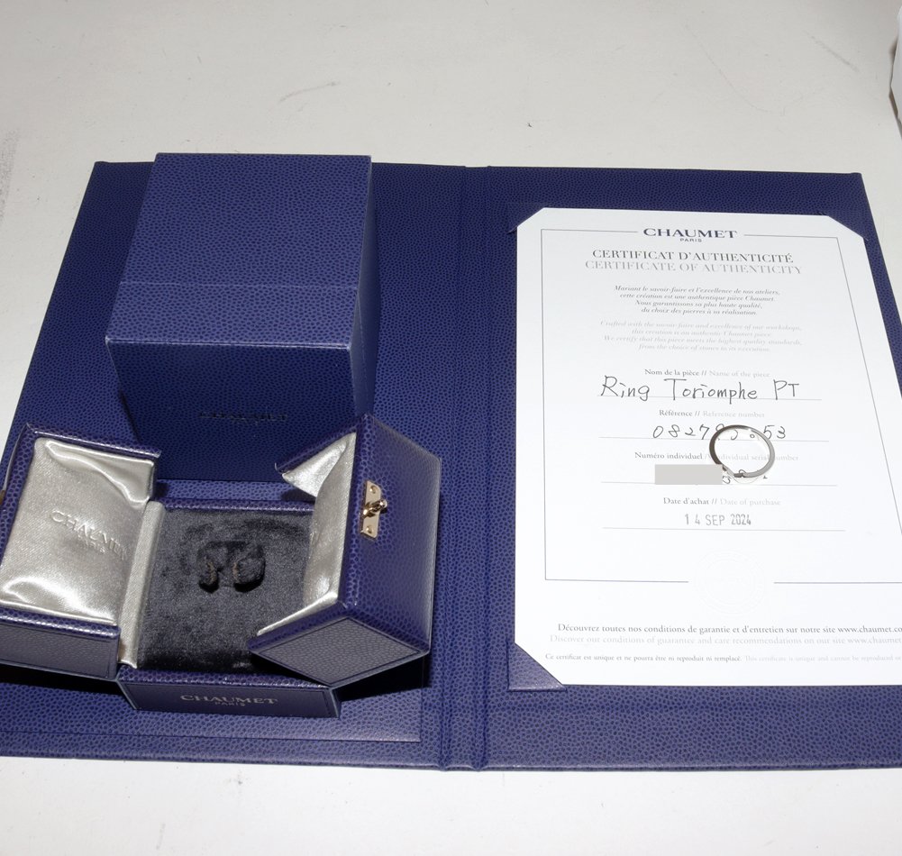 Chaumet(ショーメ) Pt950 ジョゼフィーヌ トリオンフ ドゥ ショーメ マリッジリング 幅3.5ミリ 082795 #53(約12.5号) 指輪